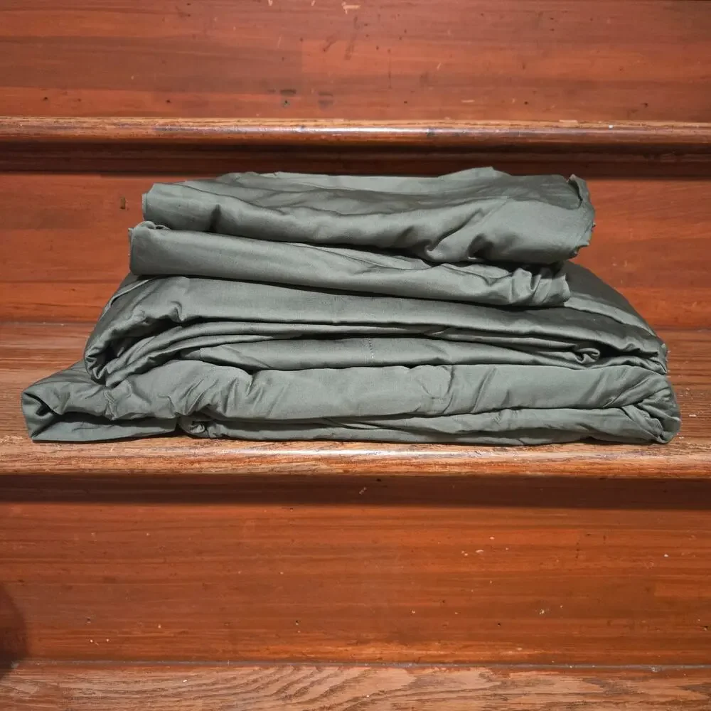 New Quince Organic Bamboo Viscose Sheet Set 4pc King 2 Shams Dusty Olive